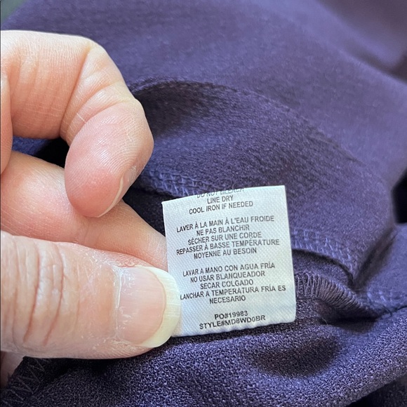 Bobeau Nordstrom Crepe Faux Wrap Skirt Dress Tulip -Size Small Purple Dolman - Picture 7 of 10